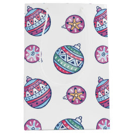 Sacola Para Presentes Média Christmas Balls – Red, Green, Blue & Pink