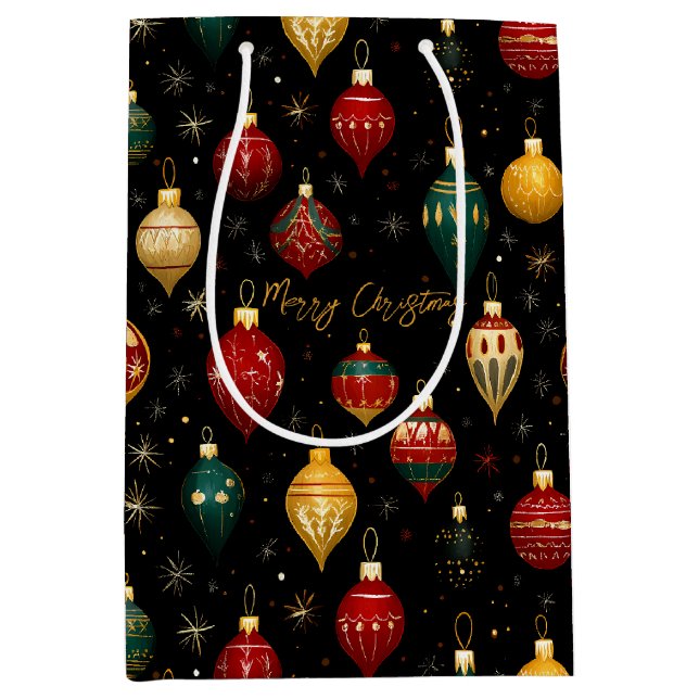 Sacola Para Presentes Média Christmas Bauble Ornament Bright (Frente)