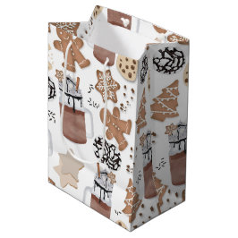 Sacola Para Presentes Média Christmas Cookies and Hot Cocoa Holiday Baking
