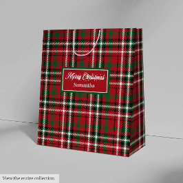 Sacola Para Presentes Média Christmas Gift Bags Red Green Plaid Holiday Accent
