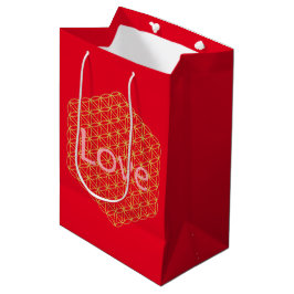 Sacola Para Presentes Média Christmas love flower of life Geschenkpapier