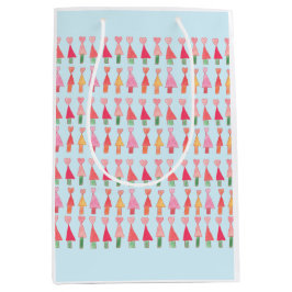 Sacola Para Presentes Média Christmas Tree Hearts Wrapping Paper