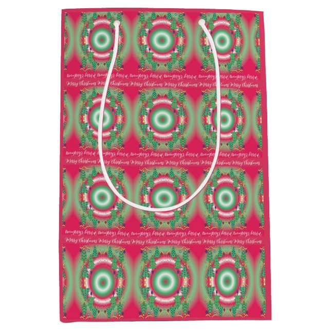 Sacola Para Presentes Média Christmas Trees Gift Bag (Frente)