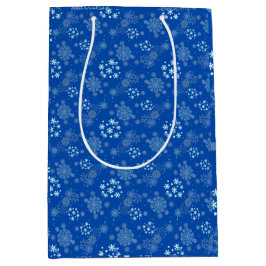 Sacola Para Presentes Média Christmas Winter Hanukkah Snowflake design