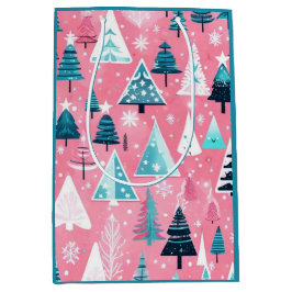 Sacola Para Presentes Média Christmases Rosa