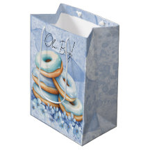 Chuva de Donuts Azuis Oh Boy Baby Shower