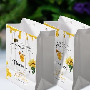 Sacola Para Presentes Média Chuva de Noiva Elegante Ela Encontrou Seu Abelha