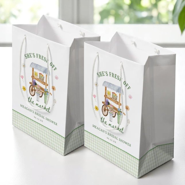 Sacola Para Presentes Média Chuva de Noiva Flor de Mercado Acabou de Chegar (Criador carregado)