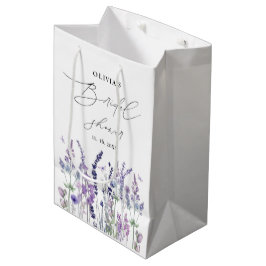 Sacola Para Presentes Média Chuva de Noiva Floral Aquarela de Flores Silvestre