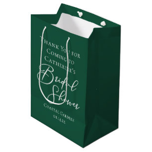Sacola Para Presentes Média Chuva de Noiva Verde Esmeralda Personalizada