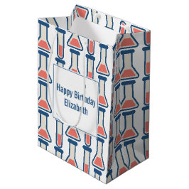 Sacola Para Presentes Média Ciência no tubo de ensaio e beaker Themed Birday