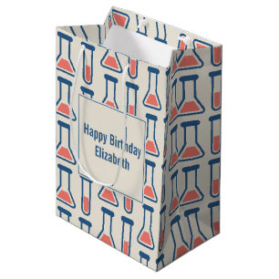 Sacola Para Presentes Média Ciência no tubo de ensaio e beaker Themed Birday