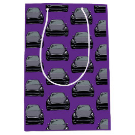 Sacola Para Presentes Média Cinza Escuro Veículo Elétrico SUV Roxo