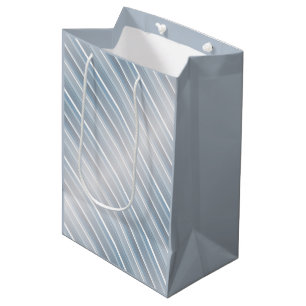 Sacola Para Presentes Média cinzas com na moda striped azul