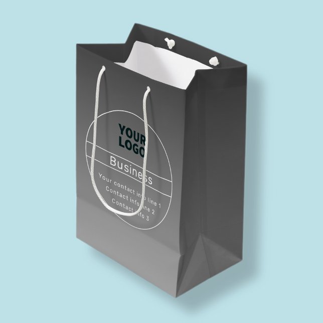 Sacola Para Presentes Média Cinzas Escuras, Ombro e Negócios, etc. Informações (Criador carregado)