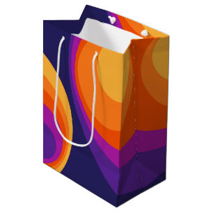 Sacola Para Presentes Média Círculos retrorreflectores coloridos design
