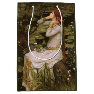 Sacola Para Presentes Média Clássica Ophelia de Shakespeare Lírio de Lago Arte