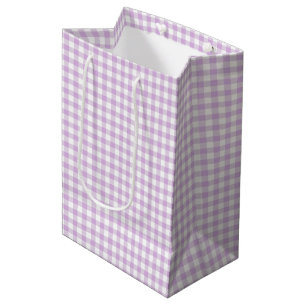 Sacola Para Presentes Média Clássico Gingham Soft Lilac
