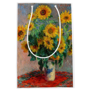 Sacola Para Presentes Média Claude Monet - Buquê de Sunflower
