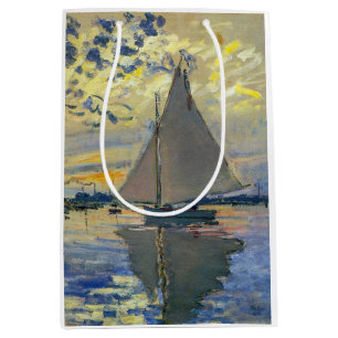 Sacola Para Presentes Média Claude Monet - Navio de vela no Le Petit-Gennevill