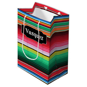 Sacola Para Presentes Média Cobertura mexicana de Serape do espanhol feito sob