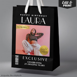Sacola Para Presentes Média Cobrir de revista personalizada - Saco de presente