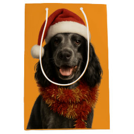 Sacola Para Presentes Média Cocker Spaniel Happy Christmas card