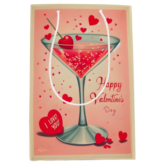 Sacola Para Presentes Média cocktail meio século Martini (Frente)