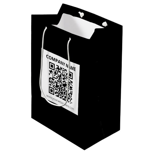 Sacola Para Presentes Média Código QR editável & Design simples personalizável (Frente inclinada)