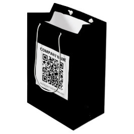 Sacola Para Presentes Média Código QR editável e design personalizável simples