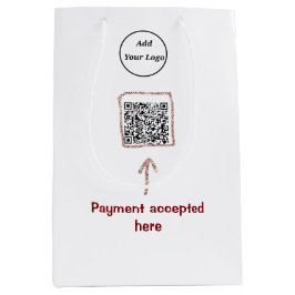 Sacola Para Presentes Média Código QR minimal simples adicionar logotipo escan