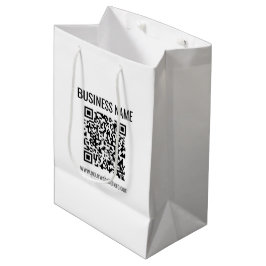 Sacola Para Presentes Média Código QR personalizável & Nome da Empresa