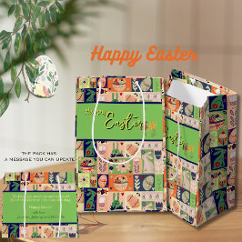 Sacola Para Presentes Média Coelhinho Verde Cor-de-Rosa