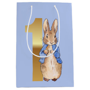 Sacola Para Presentes Média Coelho clássico de coelho 1º aniversário