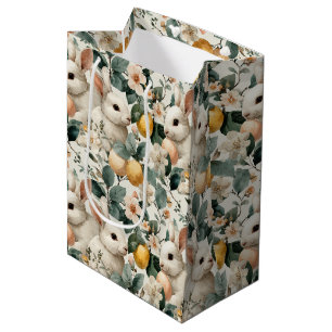 Sacola Para Presentes Média Coelho de Páscoa Floral Vintage (9)