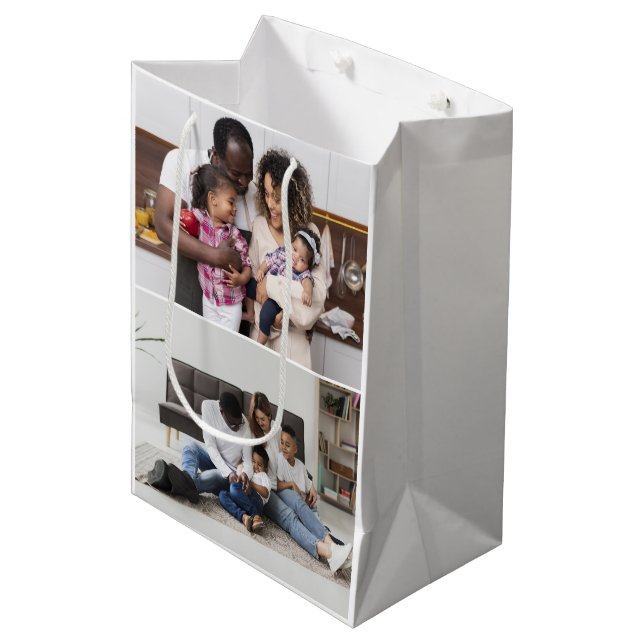 Sacola Para Presentes Média Colagem de Fotografias do Design 2 (Frente inclinada)