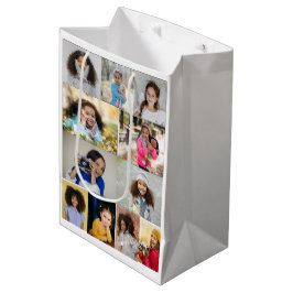 Sacola Para Presentes Média Colagem de Fotos 11 design