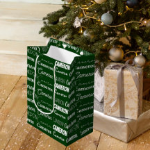 Colagem de Nomes Personalizados de Natal Verde Esc