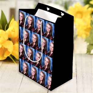 Sacola Para Presentes Média Colagem Personalizada de Fotos