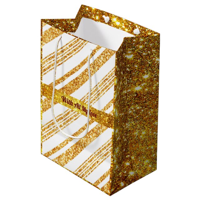 Sacola Para Presentes Média Coleção de faixas populares de Boho com Brilho Bra (Frente inclinada)