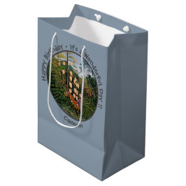 Sacola Para Presentes Média Coleção de Itens do Partido Henri Rousseau Tiger &