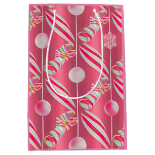 Sacola Para Presentes Média Coleção de Lane de Doces Rosa Brilhante