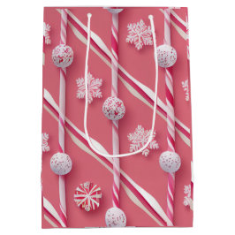 Sacola Para Presentes Média Coleção de Painel de Doação Rosa-Rosa