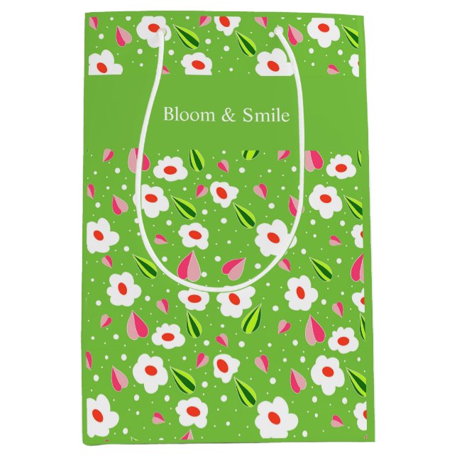 Sacola Para Presentes Média Coleção floral Meadow Whimsy (Frente)