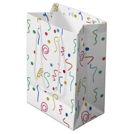 Sacola Para Presentes Média Colored Party Confetti Pattern