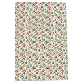 Sacola Para Presentes Média Colorful Ornaments