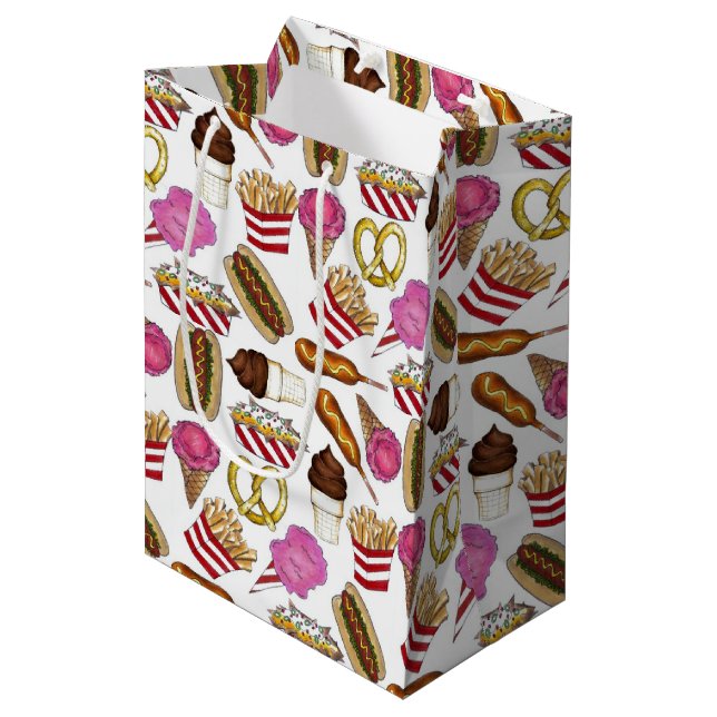 Sacola Para Presentes Média Comida de Carnaval da Feira do Estado Nachos Cotto (Frente inclinada)