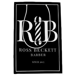 Sacola Para Presentes Média Compro de Barras Moderno - Saco de Presente Branco