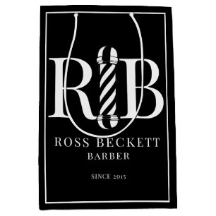 Sacola Para Presentes Média Compro de Barras Moderno - Saco de Presente Branco