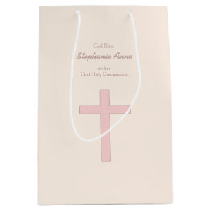 Sacola Para Presentes Média Comunidade Pastel Pink Cross
